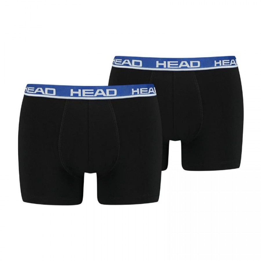 Boxers Head Basic Preto Azul 2 Unidades