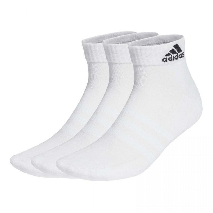 Adidas Almofadadas Meias Curtas Brancas 3 pares