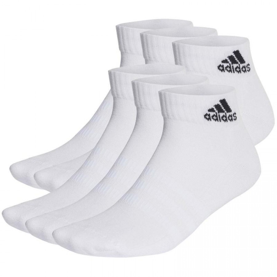 Calcetines Adidas Cushioned Tobillero Blanco 6 pares