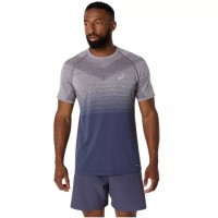 Camiseta Asics Seamless SS Top Lavanda Cinza Azul Indigo