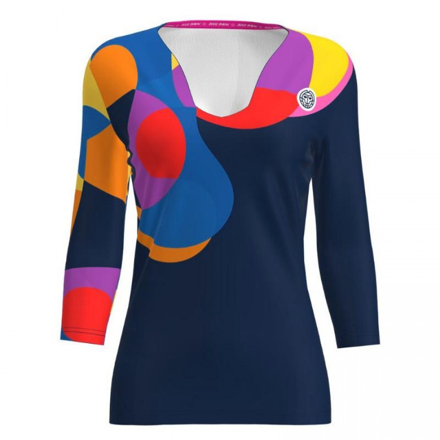 Camiseta Bidi Badu Twiggy V-Neck Azul Oscuro Mix Mujer