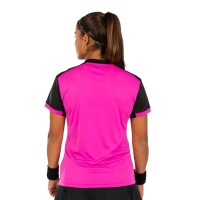 Camiseta Joma Montreal Rosa Preta para Mulheres