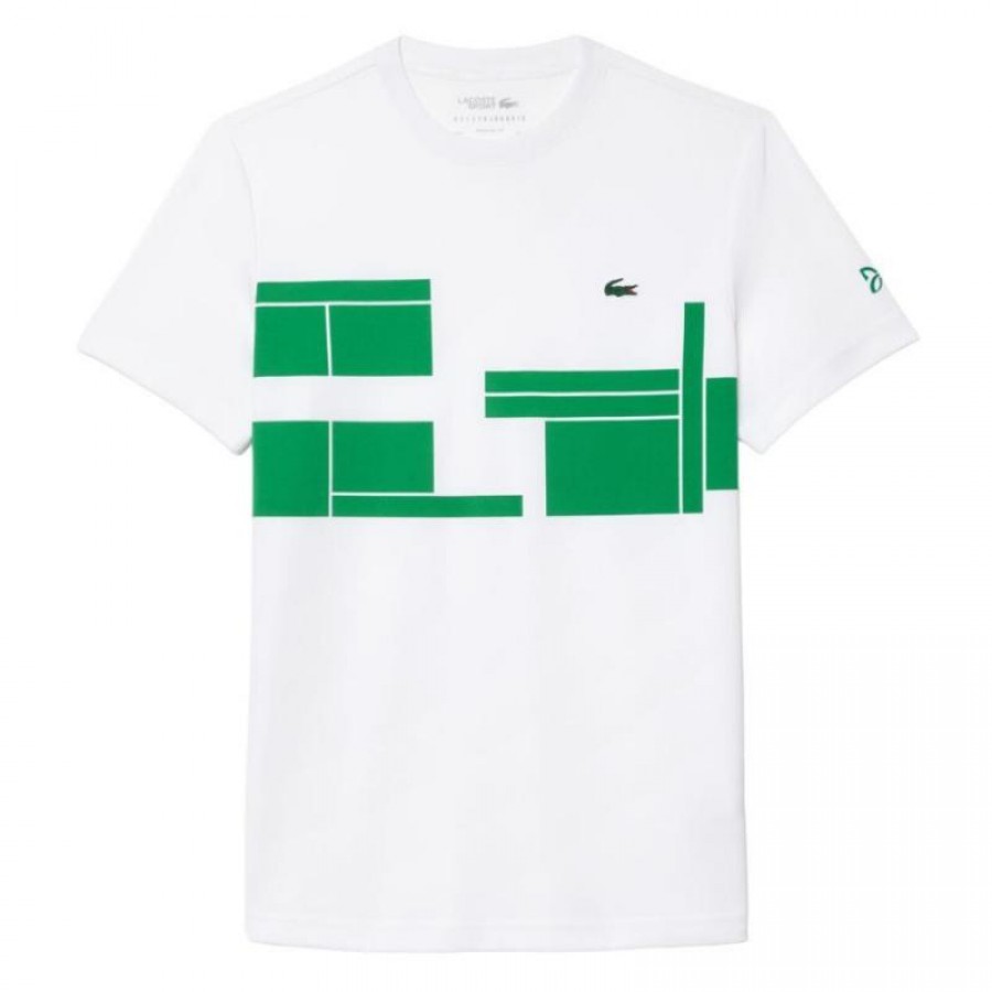 Camiseta Lacoste Novak Djokovic Ultra Dry Blanco Verde