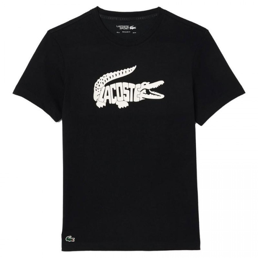 T-Shirt Lacoste Ultra Dry Preto Branco