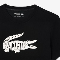 T-Shirt Lacoste Ultra Dry Preto Branco