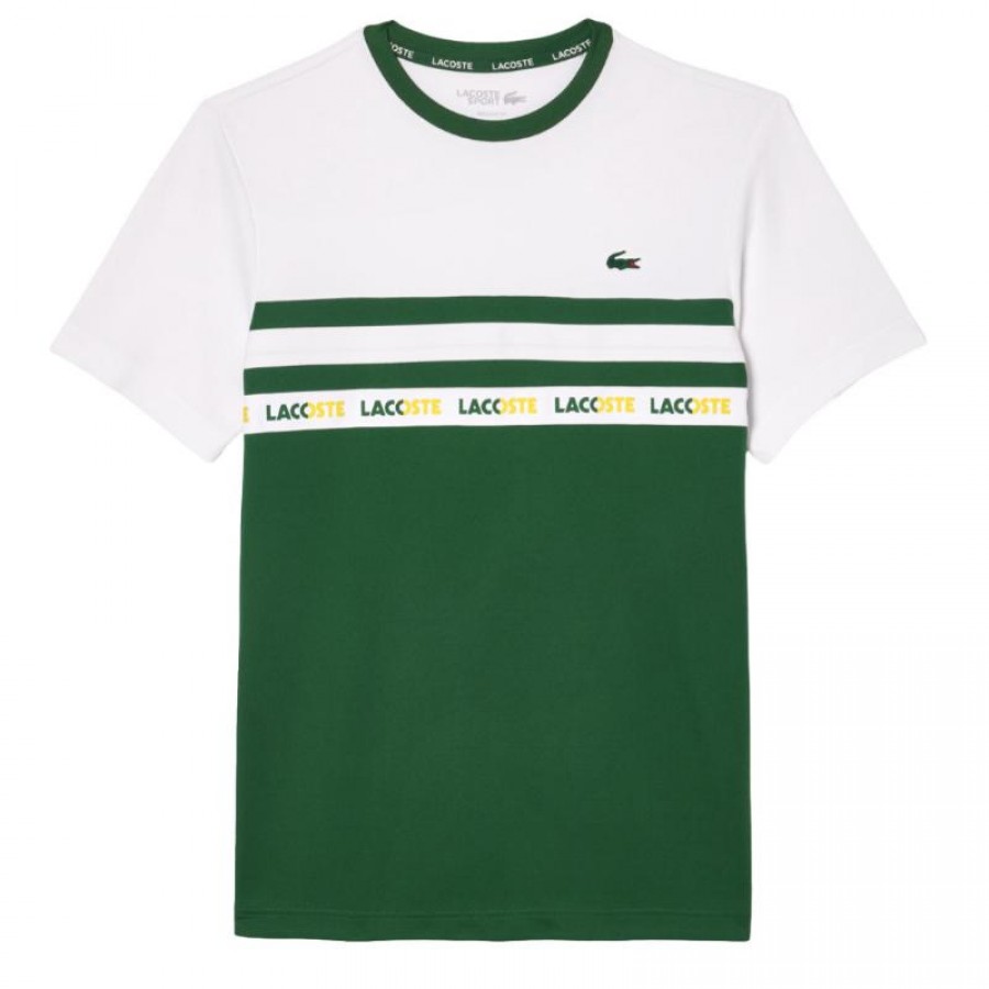 Camiseta Lacoste Ultra Dry Verde Branco