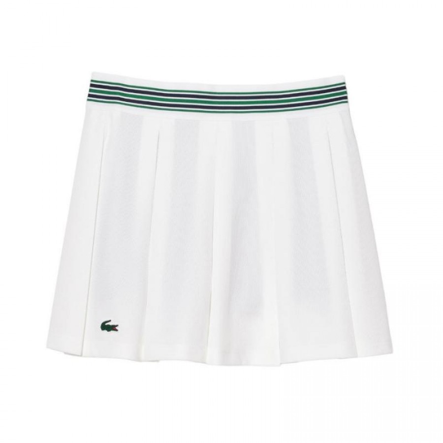 Saia Lacoste Pique Branco Verde