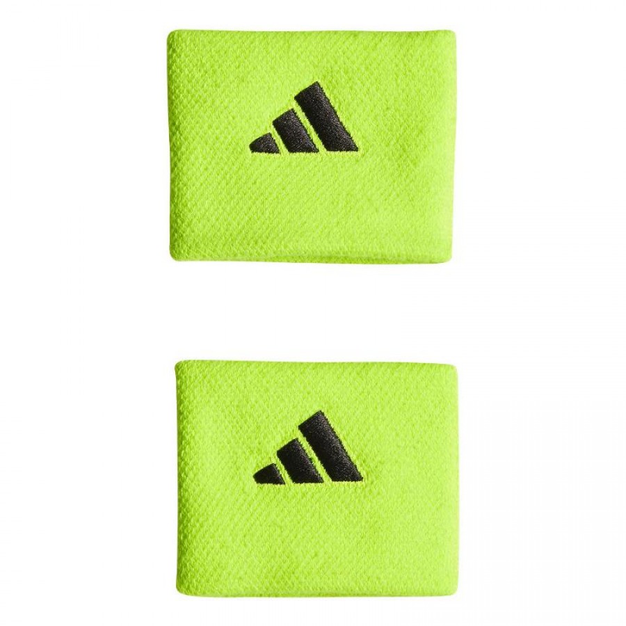 Munequeras Adidas Cortas Lucid Limon Negro 2 Unidades