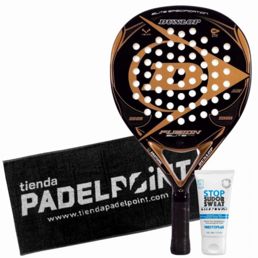 Dunlop Fusion Elite Pro Gold Paddle Pack avec serviette et magnesium