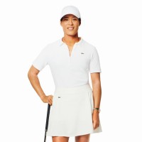 Polo Lacoste Pique Branco Feminino