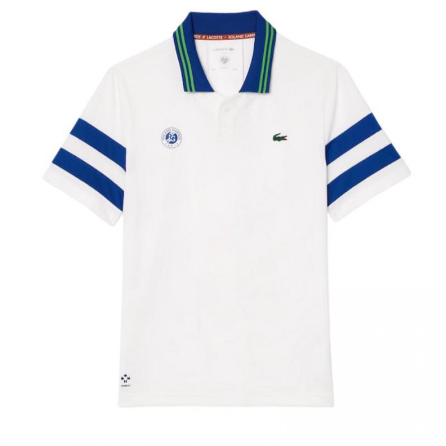 Lacoste Roland Garros Medvedev White Navy Polo Shirt