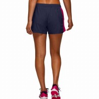 Short Asics Pratica Azul Peacoat Rosa Mujer