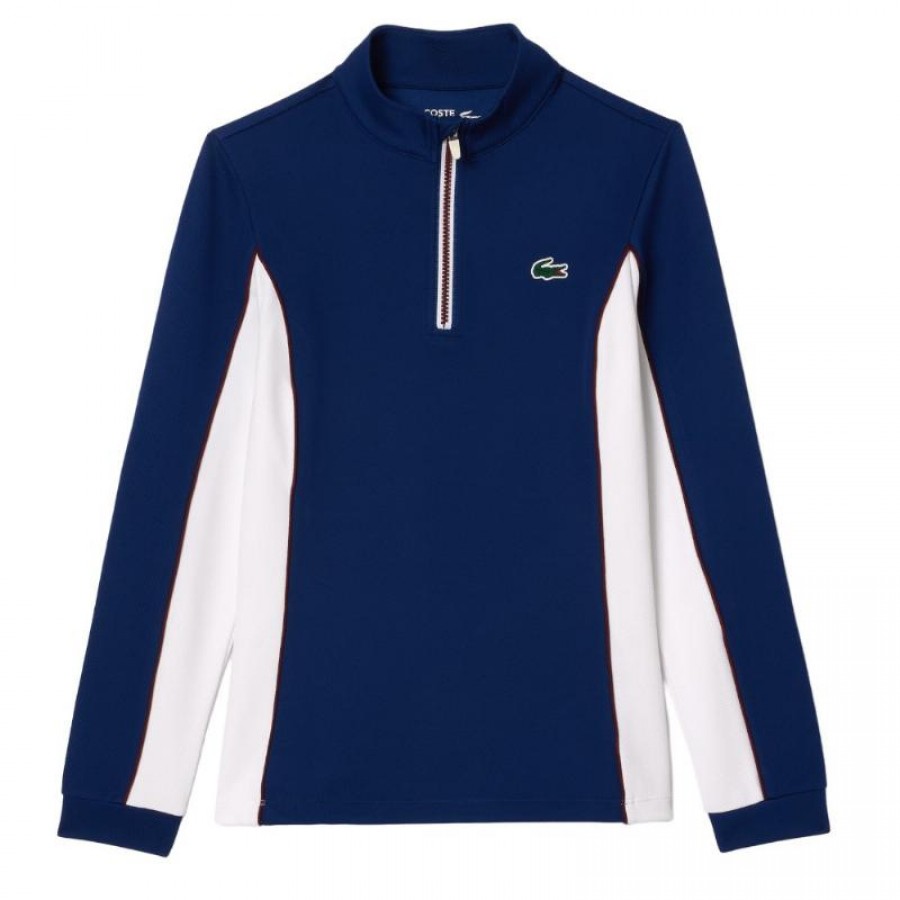 Sudadera Lacoste Ultra Dry Azul Marino Blanco Mujer