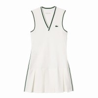 Abito Lacoste Sport Piquet Bianco Verde