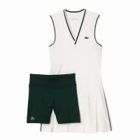 Abito Lacoste Sport Piquet Bianco Verde