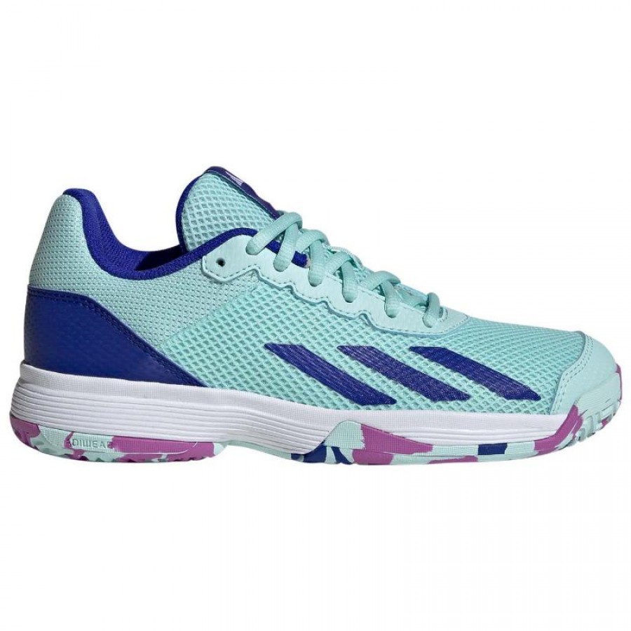 Zapatillas Adidas Courtflash Aqua Azul Purpura Junior