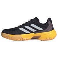 Adidas CourtJam Control 3 Clay Preto Prata Sapatos Laranja