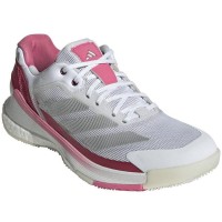 Tenis Adidas Crazyquick Boost Padel Branco Prata Rosa Feminino