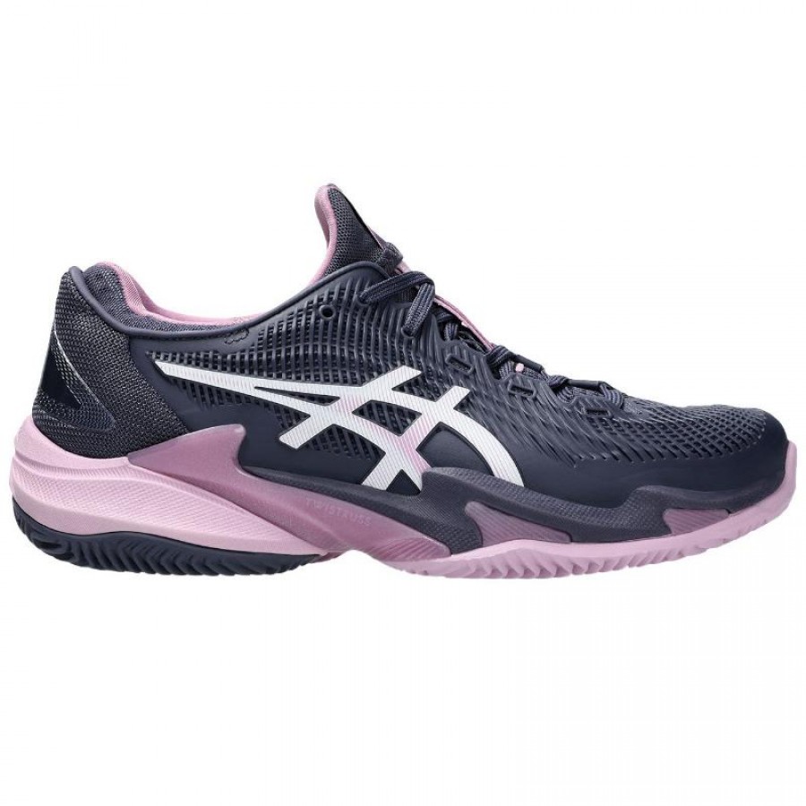 Baskets Femme Asics Court FF 3 TERRE BATTUE Bleu Indigo Blanc