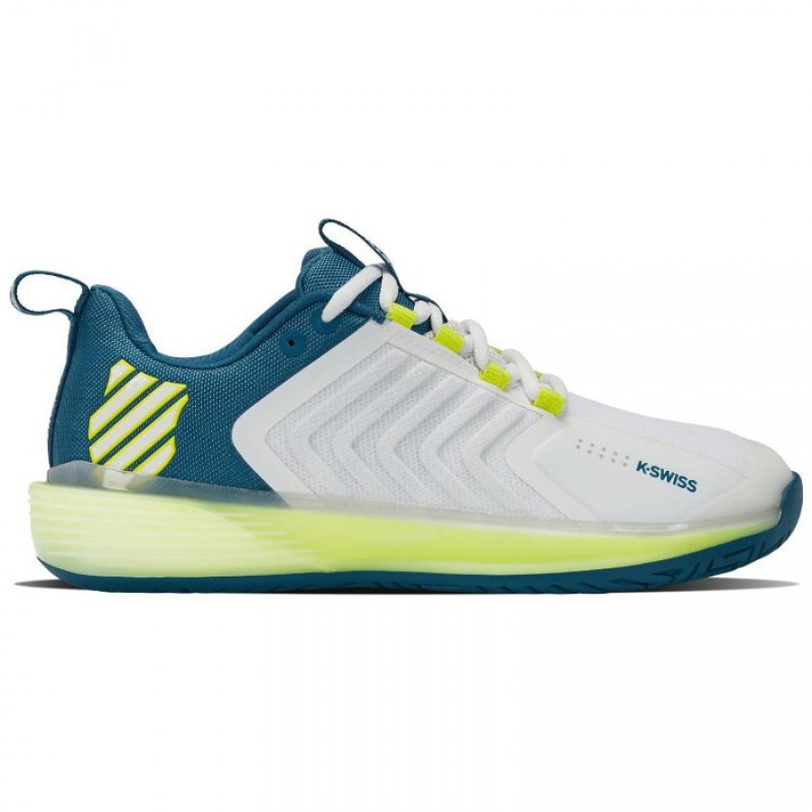 Zapatillas Kswiss Ultrashot 3 Blanco Azul Amarillo Fluor