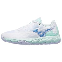 Mizuno Wave Enforce Court Clay White Blue Women''s Sneakers