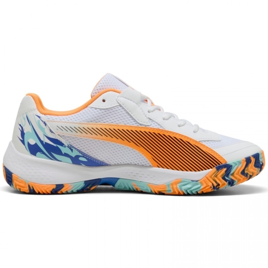 Puma Nova Court Blanc Orange Noir Baskets