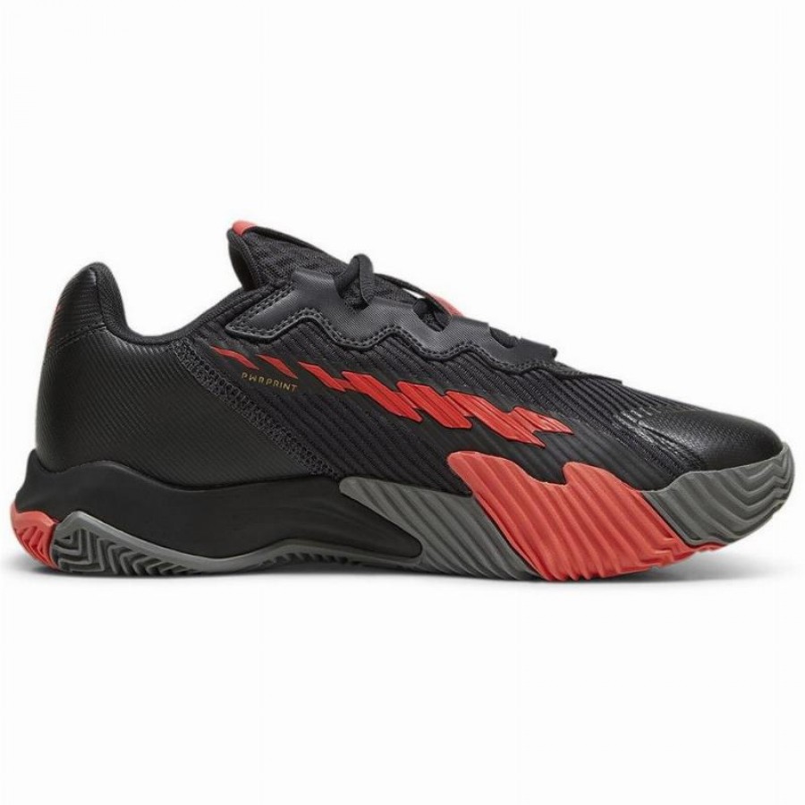 Puma Nova Elite Grigio Scuro Nero Rosso Scarpe da Ginnastica